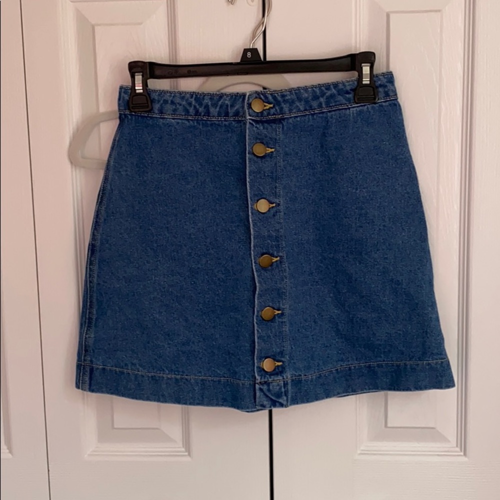American Apparel Button Down Front A-Line Skirt